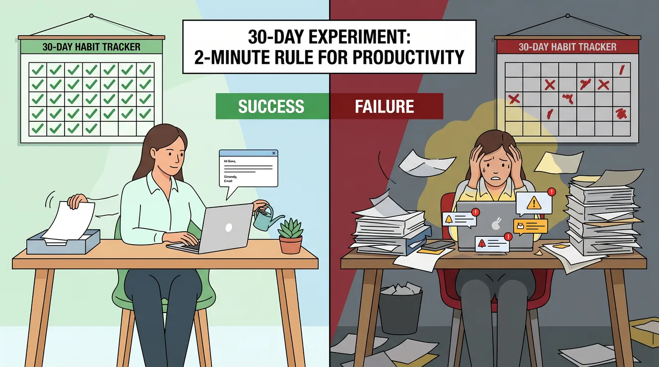 The 2-Minute Rule, Tested for 30 Days: Where It Works and Where It Fails